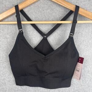 J1563 Joyspun Black Maternity Wire-Free Nursing Bra Seamless Size Small
